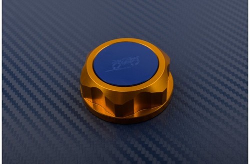 Gold blue steering stem nut - gold-blue,