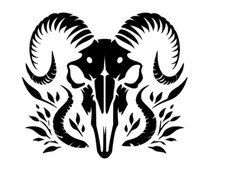 Gothic Goat Skull Stencil -