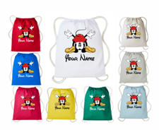 Personalised Your Name Mickey Mouse Drawstring Bag Back To School Rucksack Bags