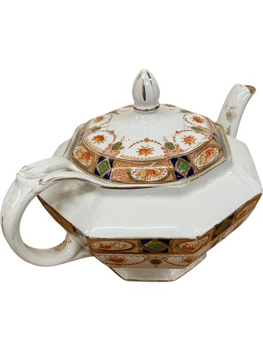 Antique ceramic teapot floral - ceramic,