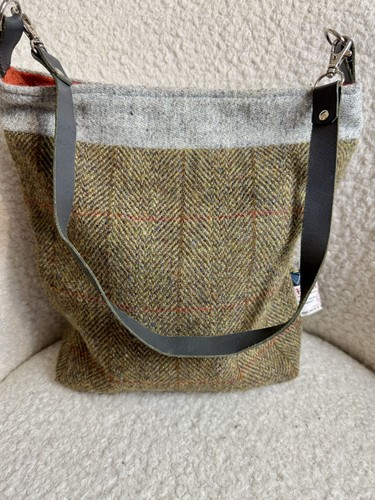 Harris tweed tote bag olive - tote,