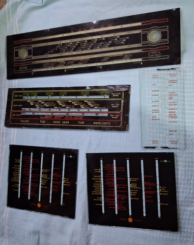 Lot vintage radio set - radio, glass