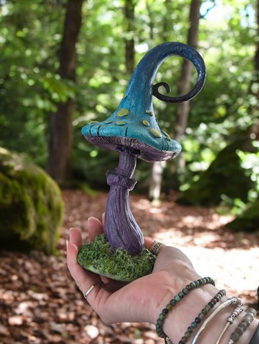 Teal mystical toadstool garden - toadstool,