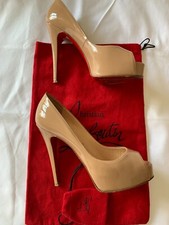 Christian Louboutin Hyper Prive Shoes. Nude Patent leather. Size EU 37, UK4. 