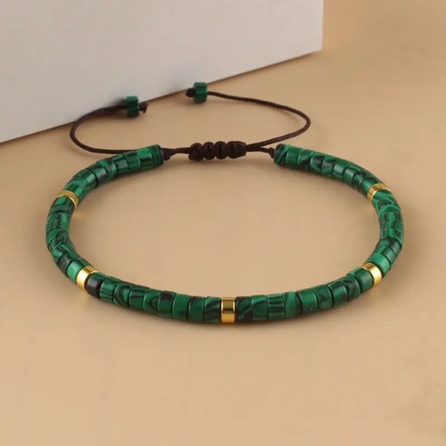 Natural malachite stone - stone, beaded