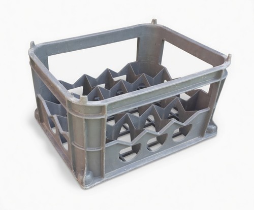 Plastic beer milk crate - beer/milk, grey