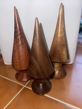 Set Of 3 Hand Turned Wooden