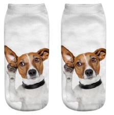 Furever Gifts Jack Russell Terrier Dog Unisex Trainer Socks One Size Polyester 