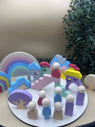 Wooden fairytale town - fairytale, stacking