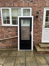 £485 UPVC PVC Composite Door Black Front Door Back Door Glass 905mm x 2030mm