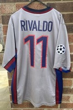 ORIGINAL AUTHENTIC Barcelona 1998-1999 Away Football Shirt #Rivaldo