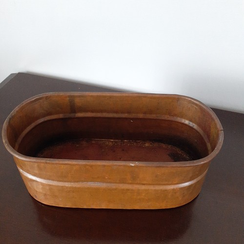Vintage copper trough planter - vintage,