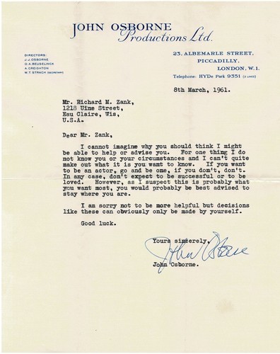 1961 typed letter signed - 1961,