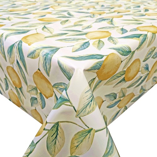 Leafy lemons yellow teal green - lemons,