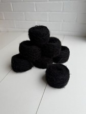 Black fuzzy mohair blend 3 ply