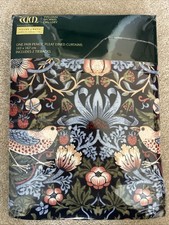 William Morris Strawberry Thief Pleat Lined Curtains 183x167 With Tiebacks