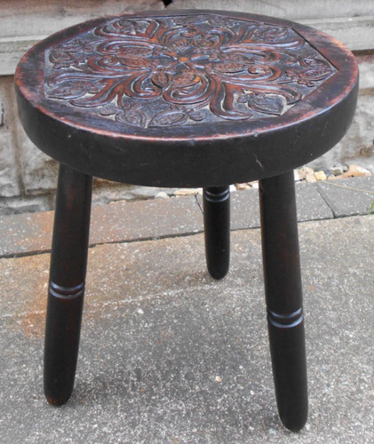 Vintage carved top hard - top, wood