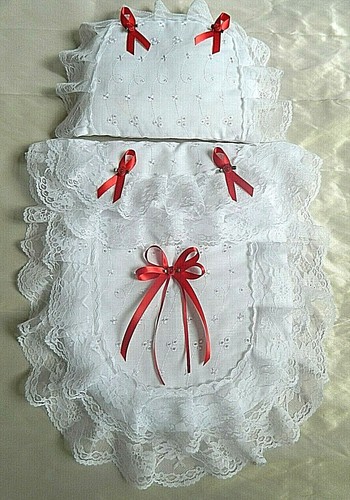 Dolls pram set - set, broderie