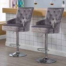 XL Swivel Velvet Bar Stools