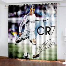3D Football Star Curtains Boys Curtains Blackout Curtains Ring Top Eyelet Gift