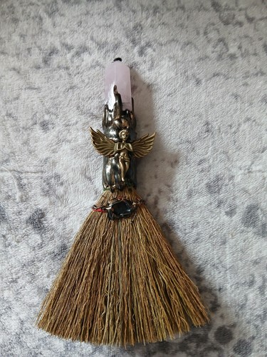 Crystal witch broom with - witch,
