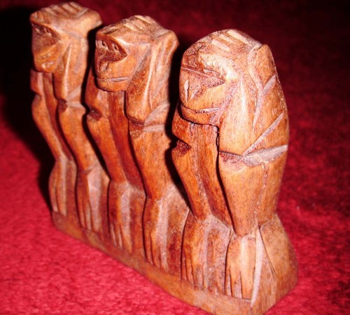 Handcrafted wooden three wise - handcrafted,