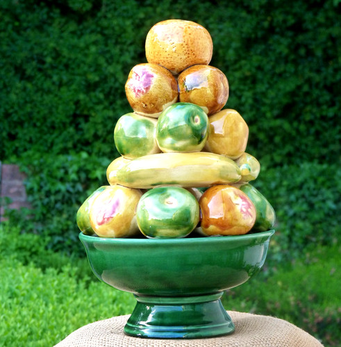 Majolica fruit bowl - , stack