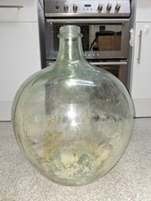 Large Vintage Glass Carboy With Open Threaded Top (approx 23' x 17")