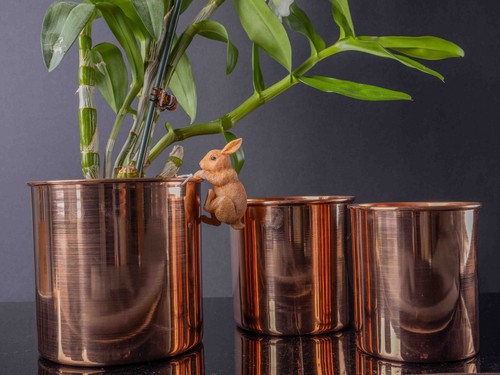 French flowers copper planter - french,