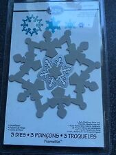 SIZZIX FRAMELITS 3 DIES SNOWFLAKE WINTER CHRISTMAS NEW SEALED