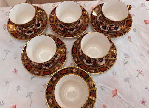 Gold band crown derby - crown, tea