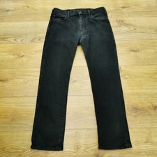 Emporio Armani Jeans Mens W32 L30 Black Regular Fit Tapered Leg Denim Stretch