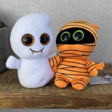 Ty Mask Mummy Beanie Boo - Mini Mummy Mini Ghost Soft Toy Pair/Set Cute 6"