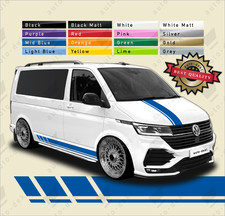 SIDE STRIPES BONNET DECALS For VW T4 T5 T6 TRANSPORTER LWB STICKERS CAMPER VAN