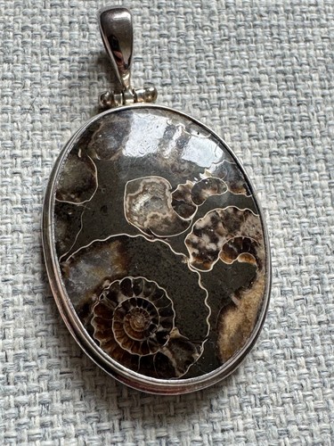 Ammonite pendant silver - pendant,