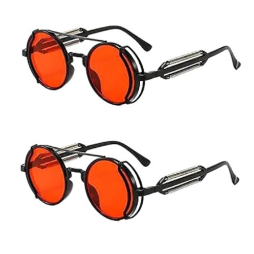 2pcs retro steampunk round - retro,