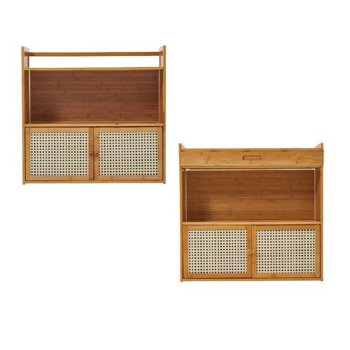 Bamboo cabinet storage shelf - bamboo,