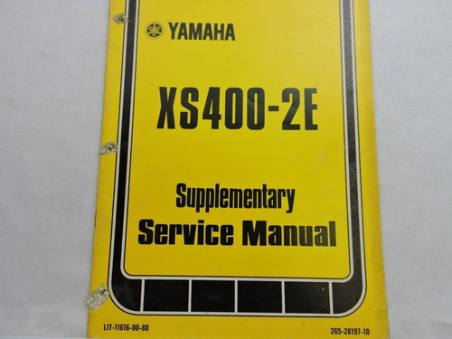 Yamaha xs400 supplementary - yamaha, xs400-2e