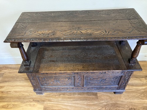 Monks seat antique oak - monks, seat…..antique..oak
