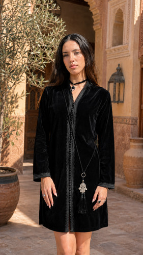 Velvet moroccan caftan dress - velvet,