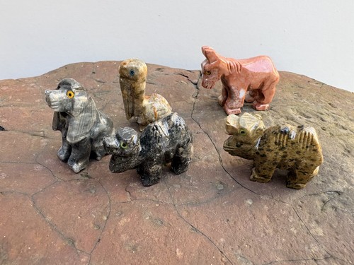 Assorted soapstone carved - 5,