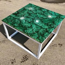 Malachite Table Top: Natural Green Gemstone Inlay - Luxury Furniture