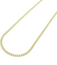GUARENTEED 10K Yellow Gold Cuban Curb Link Chain Necklace 2MM Italian Made