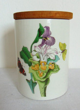 PORTMEIRION BOTANIC GARDEN SMALL "ORCHID" STORAGE JAR WITH LID 11CM