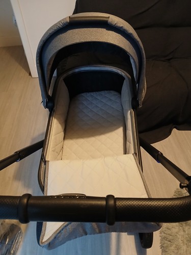 Grey black single pushchair - grey/black,