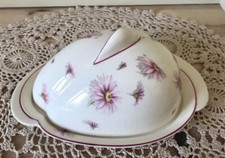 Vintage Royal Winton Grimwades Butter/Cheese Dish Floral Pink GC