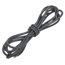 6mm Braided Leather Cord Round Braided Faux Cord, Dark Gray, 3.3 Yard