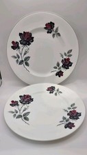 Royal Albert Masquerade Dinner Plates X2 Diameter 26cm Floral Pattern c.1970s.