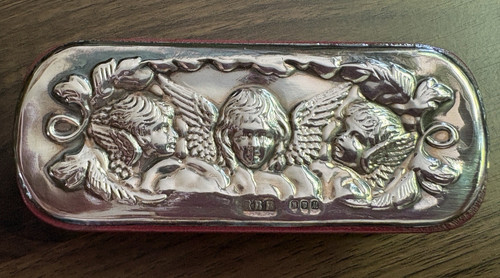 Vintage red leather trinket - red,