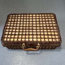 Vintage wicker picnic hamper - wicker,